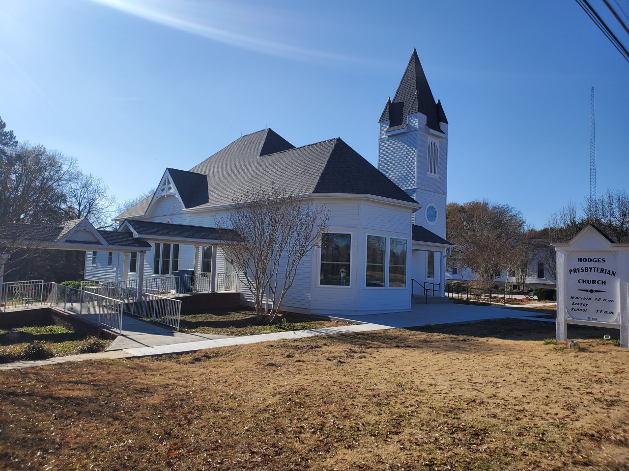 Church exterior on a sunny day