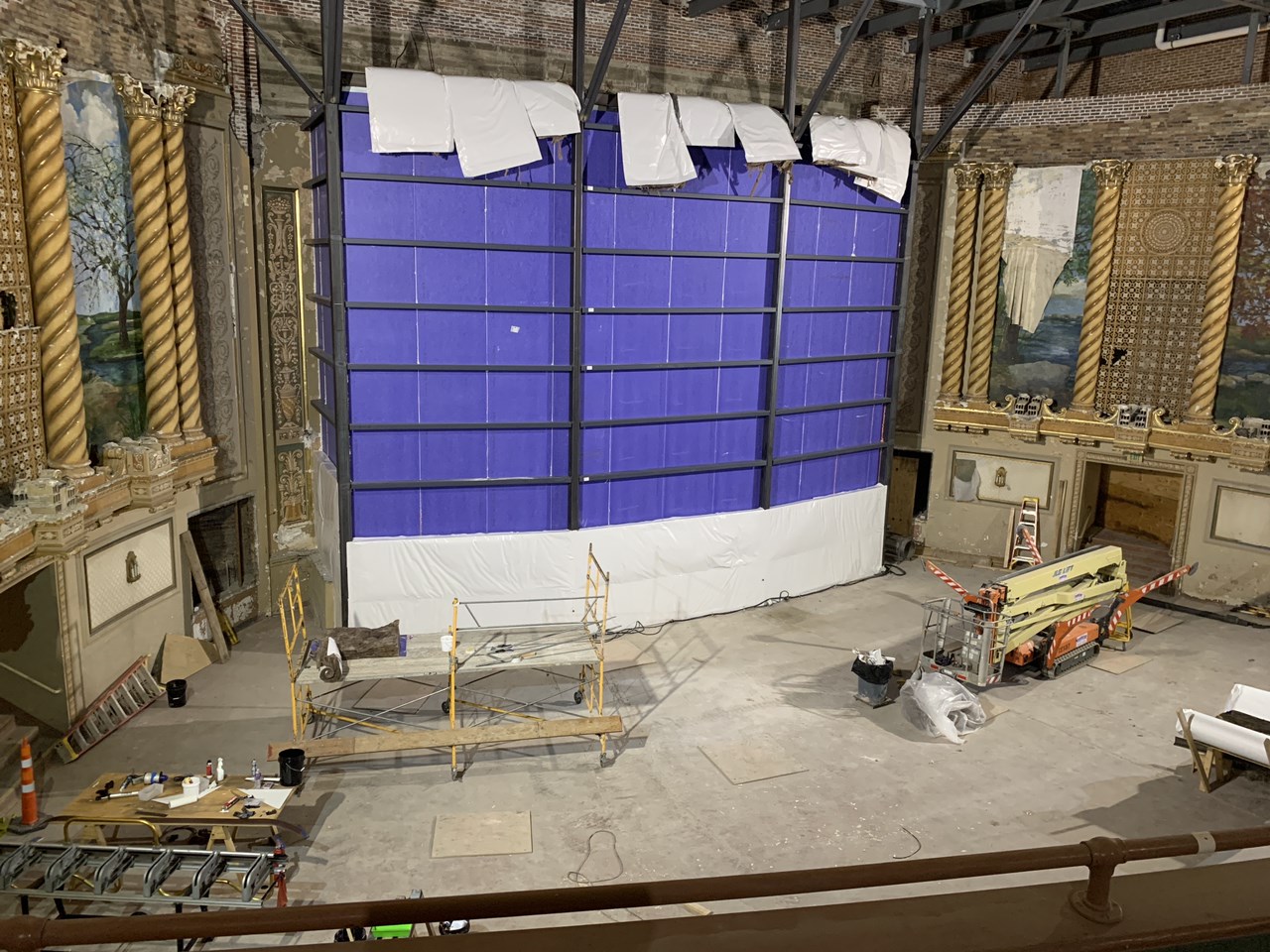 Theater stage area under construction